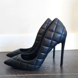Black Quilted Steve Madden Heels
